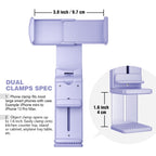 Perilogics Airplane Phone Holder Mount Universal in Flight Hands Free Viewing with Multi-Directional Dual 360 Degree Rotation (Lavender)