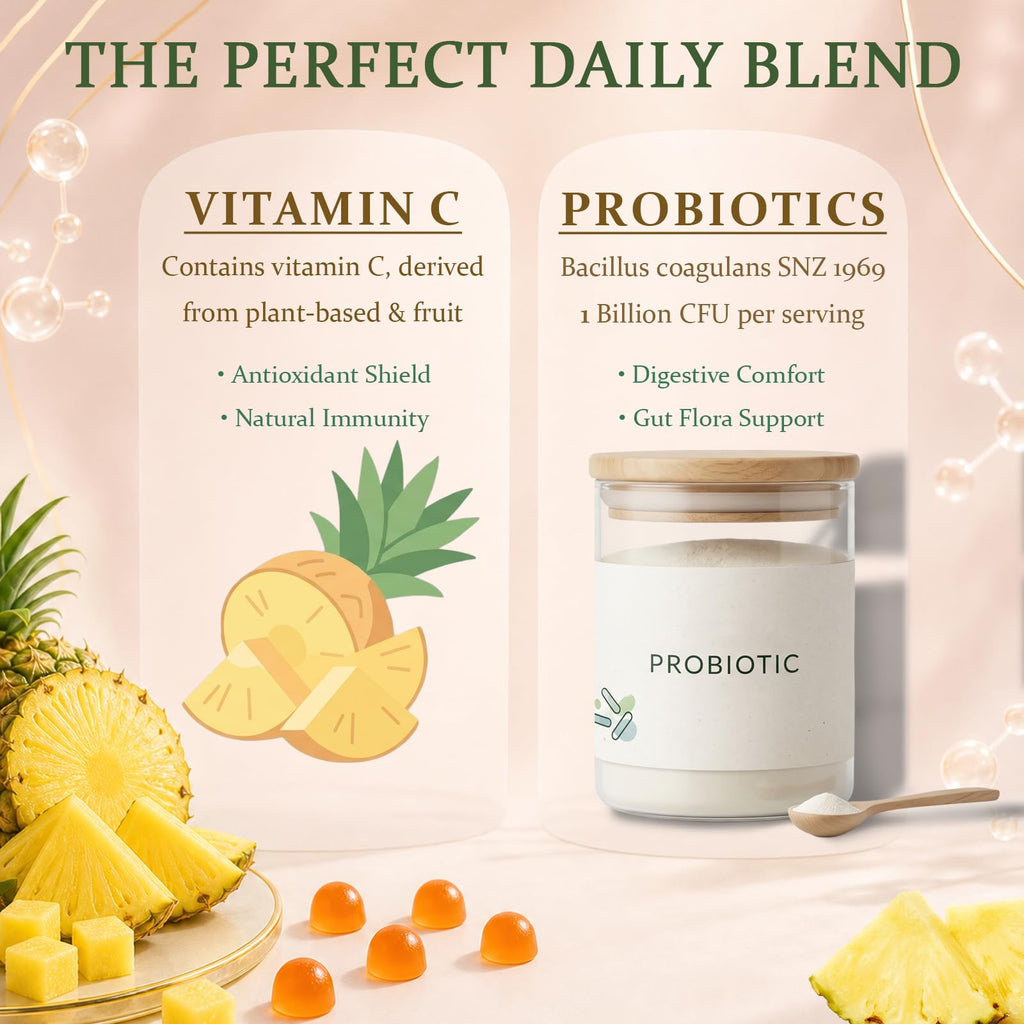 MATOP Women’s Probiotic Pineapple Gummies – Gut Health & Daily Digestive Wellness, Vegan Sugar-Free, 60 Count