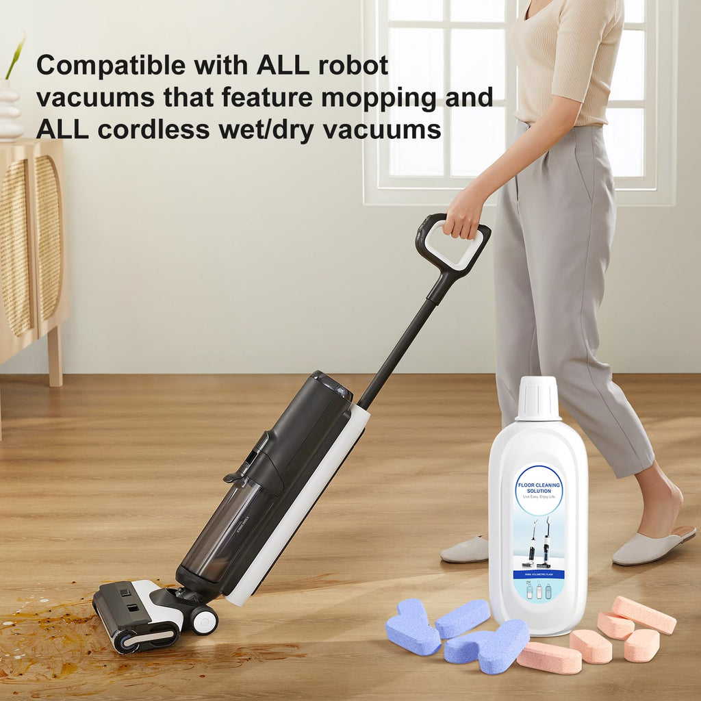 Nukisa 5 Bottles Compatible with Tineco Cleaning Solution 500ml Per Bottle Lavender Scents Floor Cleaner Compatible with All Robot Vacuums with Mopping and Cordless Wet/Dry Vacuum (Lavender Scents)