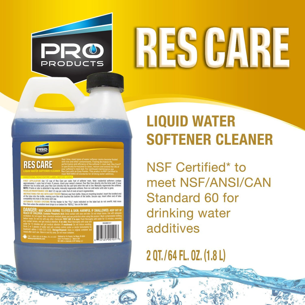 ResCare RK03B All-Purpose Water Softener Cleaner Liquid Refill, 64 oz. Bottle, 3 Pack