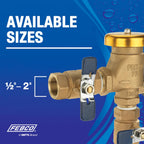 Febco 765 Series 2" Bronze Pressure Vacuum Breaker Backflow Preventer, Quarter Turn Shutoff, NPT Connections, Spring-Loaded Check Valves, Max Pressure 150 psi, Industrial Plant, Irrigation System