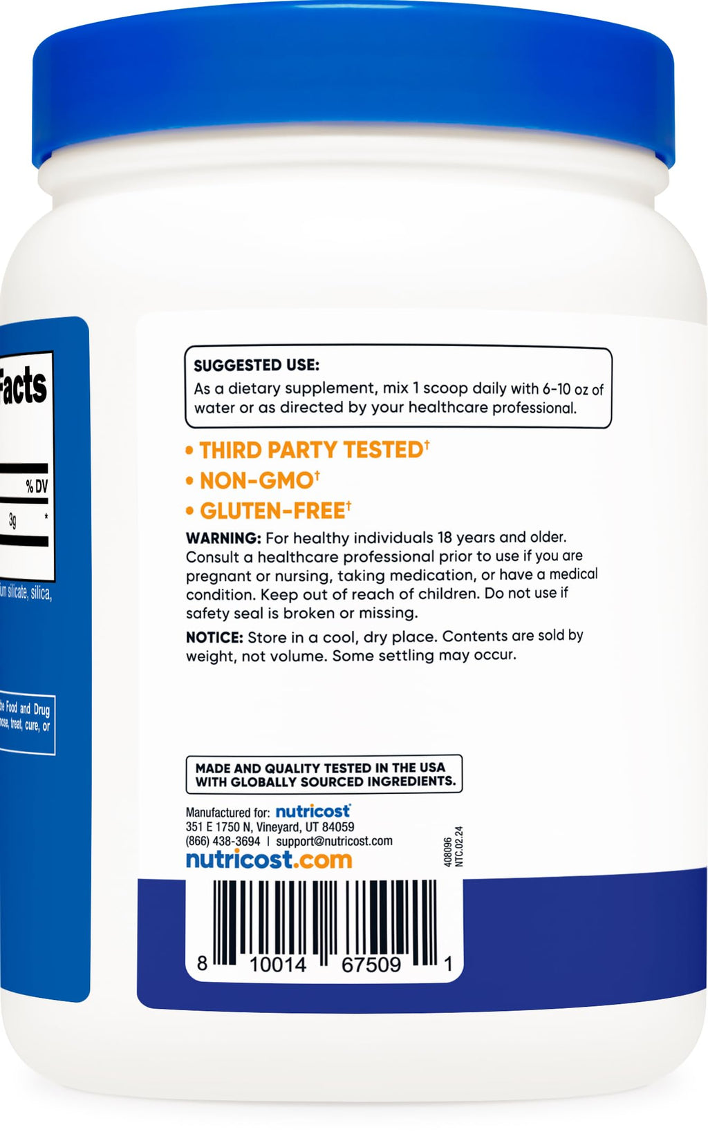 Nutricost L-Citrulline Malate 2:1 (600 Grams) (Blue Raspberry)
