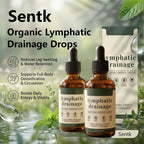 Sentk Organic Lymphatic Drainage Drops - 2 Pack Liposomal Herbal Blend Supports Lymph System, Reduces Swelling, Boosts Immunity & Vitality, Enhance Clarity, Portable Dropper Design, Liquid, 2 Fl Oz