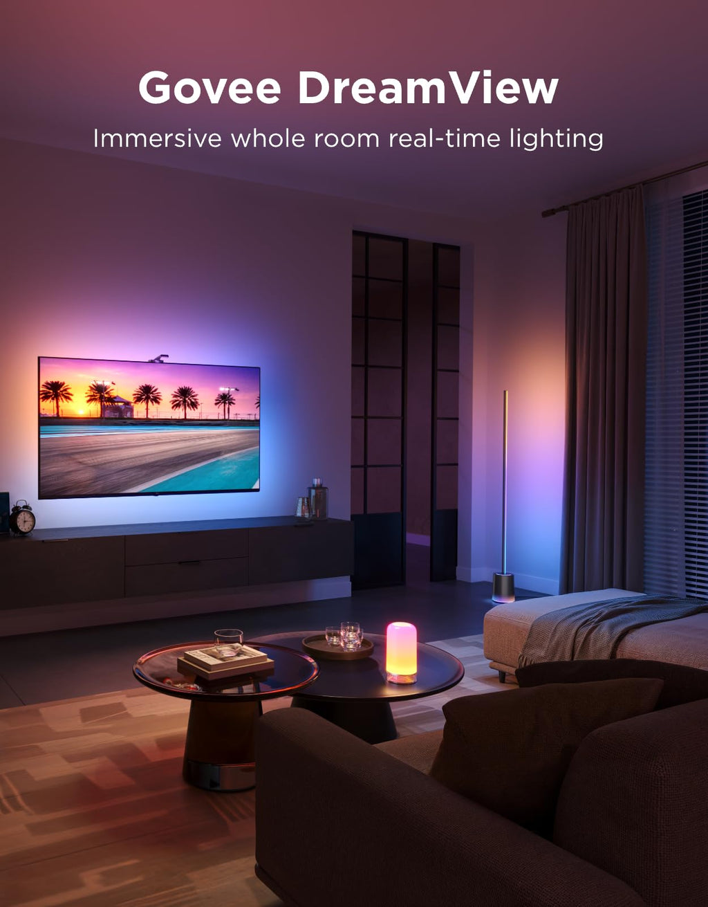Govee TV Backlight 3 with Dual 4MP Lens, TV Lights Sync to 75-85 Inch TVs