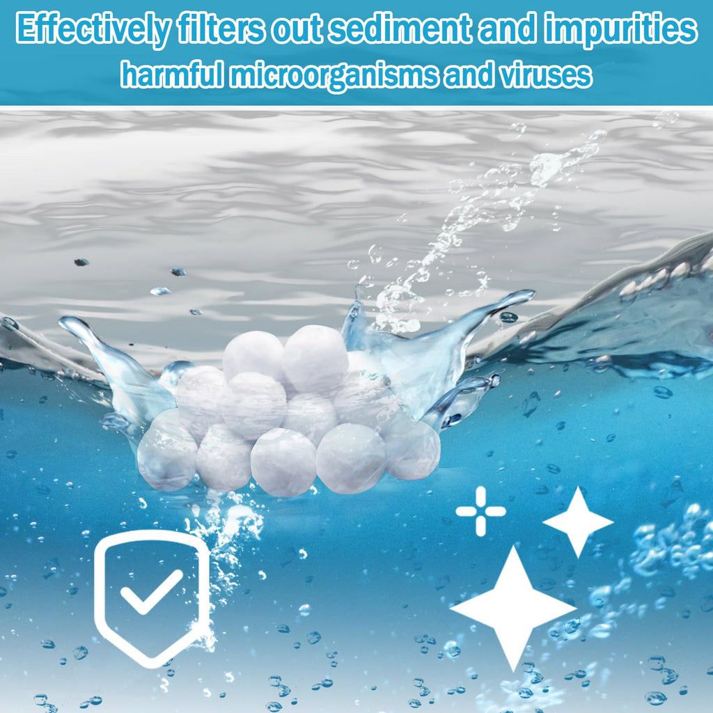 ZeeDix 1.6 lbs Pool Filter Balls for Sand Filter Pump, New Upgrade Efficient Swimming Pool Filter Sand Alternative(Equals 50 lbs Pool Filter Sand), Reusable Eco-Friendly Fiber Filter Media Balls