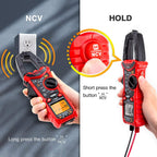 KAIWEETS HT206B Digital Clamp Meter T-RMS 6000 Counts, Multimeter Voltage Tester Auto-ranging, Measures Current Voltage Temperature Capacitance Resistance Diodes Continuity Duty-Cycle (AC Clamp Meter)