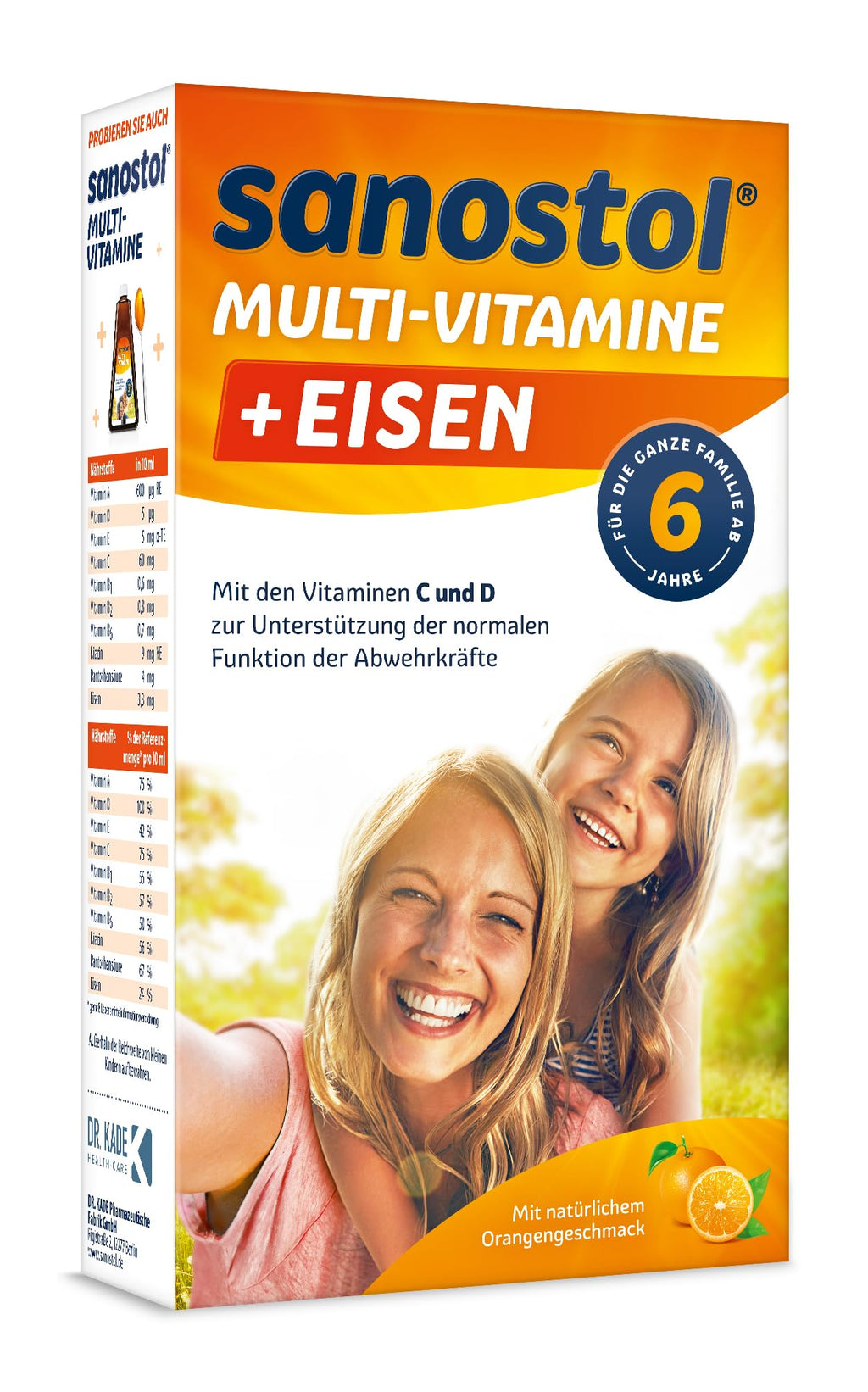 Sanostol plus Eisen: Multi-Vitamine für Kinder ab 6 Jahren und Erwachsene, mit Vitaminen und Eisen, 230ml