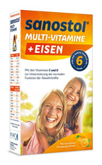 Sanostol plus Eisen: Multi-Vitamine für Kinder ab 6 Jahren und Erwachsene, mit Vitaminen und Eisen, 230ml