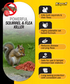 Kaput Ground Squirrel Bait - Effective Fleas & Squirrel Killer with Diphacinone & Imidacloprid - Targeted Pest Control for Outdoor Use, (5 lbs)