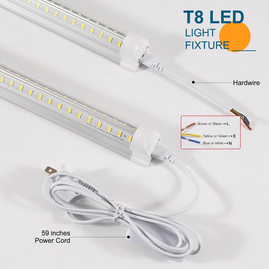 Led Shop Lights,Led Shop Lights 4FT 50W 6500K 7000LM Clear White,Shop Light 4FT 110V Linkable Integrated V-Shape for Shop Garage,Warehouse,Workbench and Workshop Commercial Bay Lighting(6-Pack)