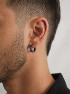 ChicSilver 925 Sterling Silver Black Hoop Earrings Celtic Knot Men Earring