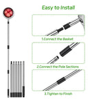 BURMONG 13.8 FT Telescoping Fruit Picker Pole with Soft Basket, Long Reach Tree Fruit Harvester Tool for Apple, Mango, Orange & More, Extendable Fruit Picking Tool for Garden Orchard