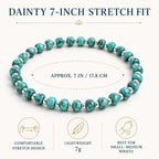 Sheplus 925 Sterling Silver Genuine Turquoise Beaded Bracelet for Women