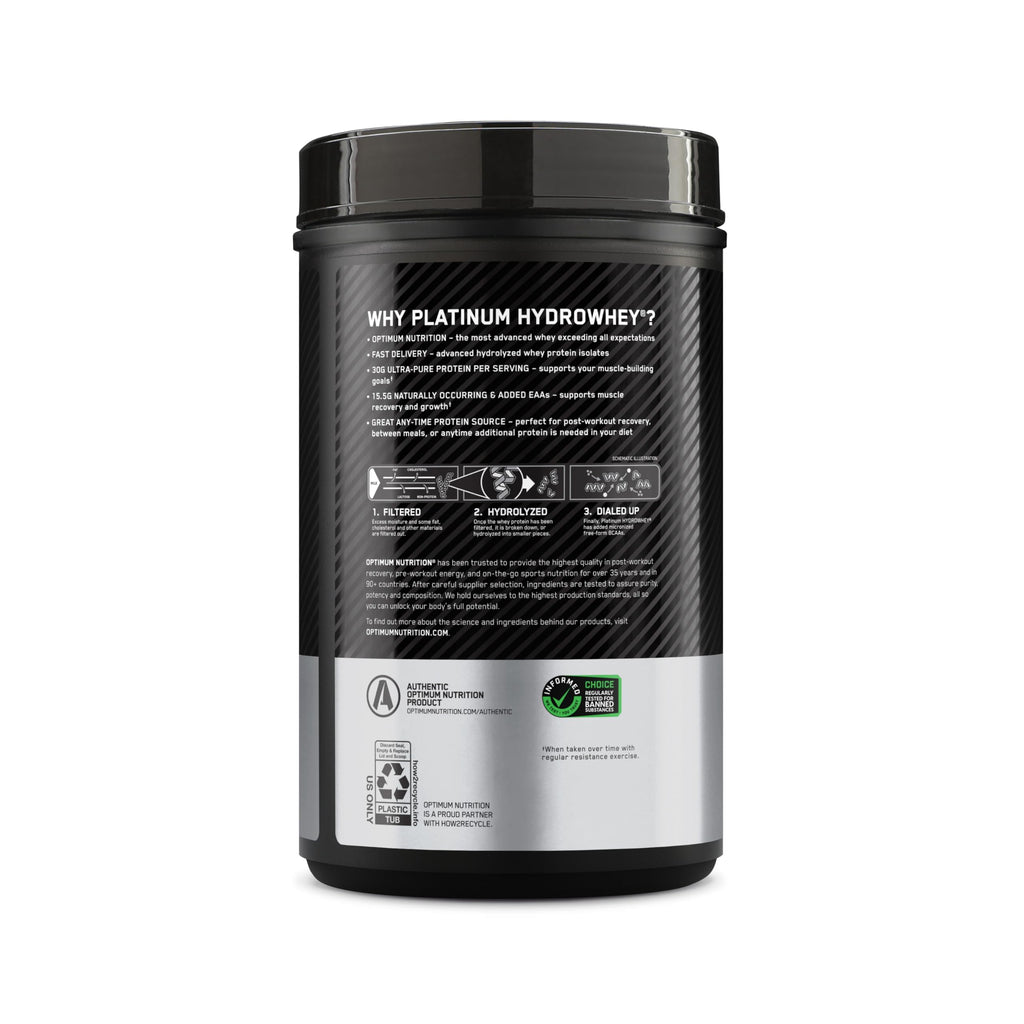 Optimum Nutrition Platinum Hydrowhey Protein Powder, 100% Hydrolyzed Whey Protein Isolate Powder, Flavor: Turbo Chocolate, 20 Servings, 1.8 Pounds (Packaging May Vary)