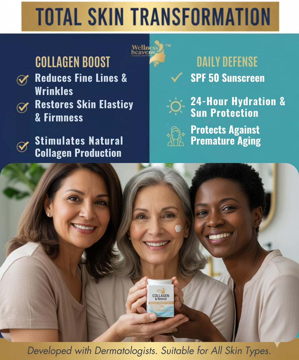 Anti-Aging Face Moisturizer for Face, Face Moisturizer with SPF, Collagen, Retinol, Hyaluronic Acid Cream, Age-Defying, Lift & Firm Cream, Sunscreen for Face, Lotion, Great for Dry, Aging Skin 1.7oz