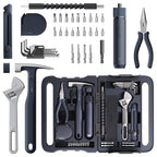 HOTO 40-Piece Tool Kit, Household Essentials Tool Set w/Smart Electric Screwdriver (LED, 3 Torque) + 14 Tools & 26 Accessories | Pro-Grade Compact Organizer for Home, Dorm Repairs, DIY