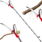 Pole Saw for Tree Trimming, 2-in-1 Tree Pruner with Saw & Pruning Scissors, 10FT Tree Trimmer, Quadruple Pulley System for High Branch Trimming, Yard, Garden & Orchard
