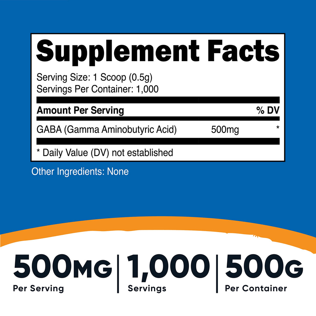 Nutricost Pure GABA (Gamma Aminobutyric Acid) Powder (500 Grams/1.1 pounds) (3 Pack)
