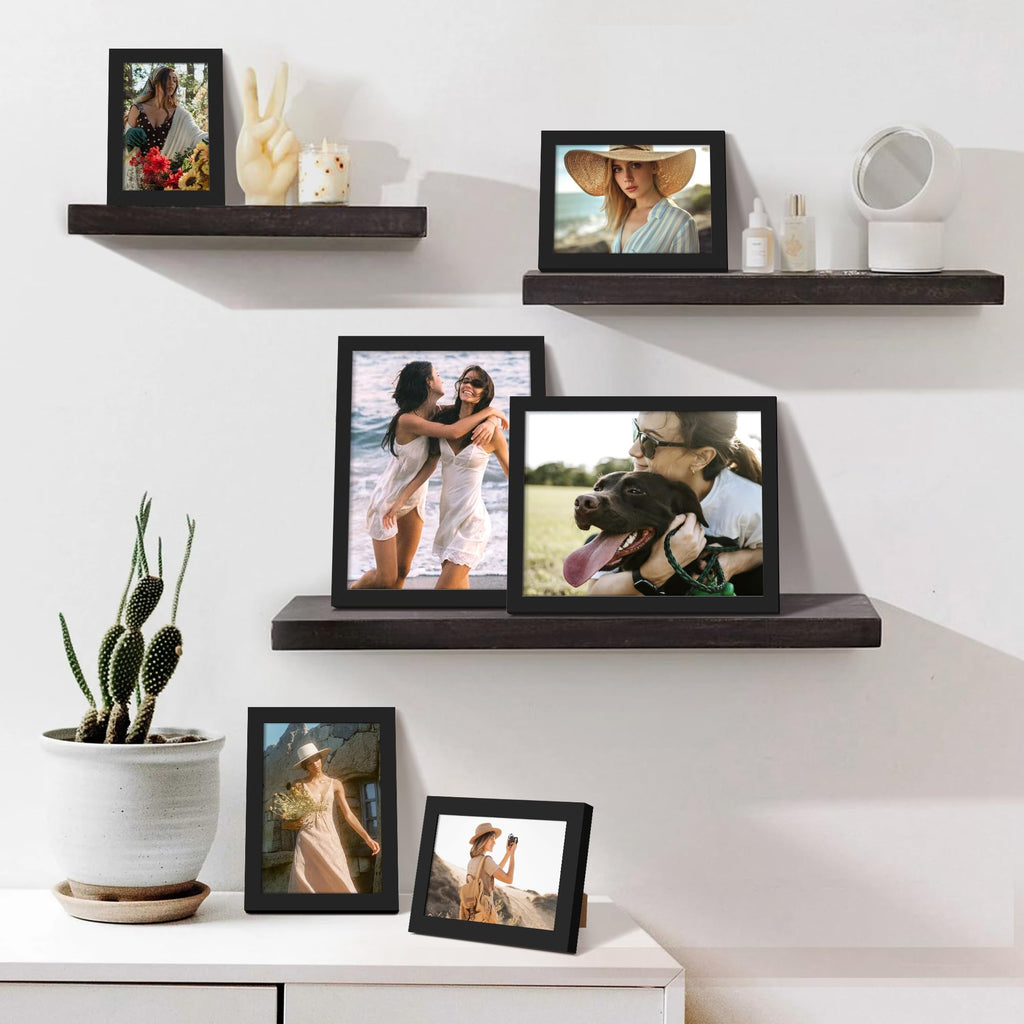 upsimples Picture Frames Set of 10, Including 8x10, 5x7, 4x6 Black Frame