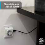 GE 24‑Hour Plug-in Mechanical Timer Outlet, 2 Grounded Outlets, 3 Pack
