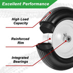 LTNICER (2-Pack) Fits 4.80/4.00-8, 3.50/2.50-8, 4.00-6, 4.00-8 Wheelbarrow Wheels,14.5" Wheelbarrow Flat Free Tire, with 3/4" & 5/8" Bearing,3" Hub for Garden Cart Trolley Wagon Lawn Mower