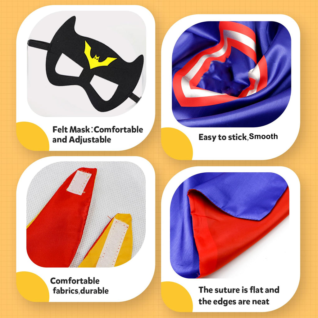 KARAZZO Kids Capes Set and Wristbands Boys Costumes for Halloween Christmas Cosplay Dress Up (5-PACK CAPES SET)