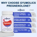 Gyumolics Pregnenolone 100mg Supplement for Cognitive Function & Mental Clarity - Multi-Ingredient Formula for Men & Women - 90 Tablets