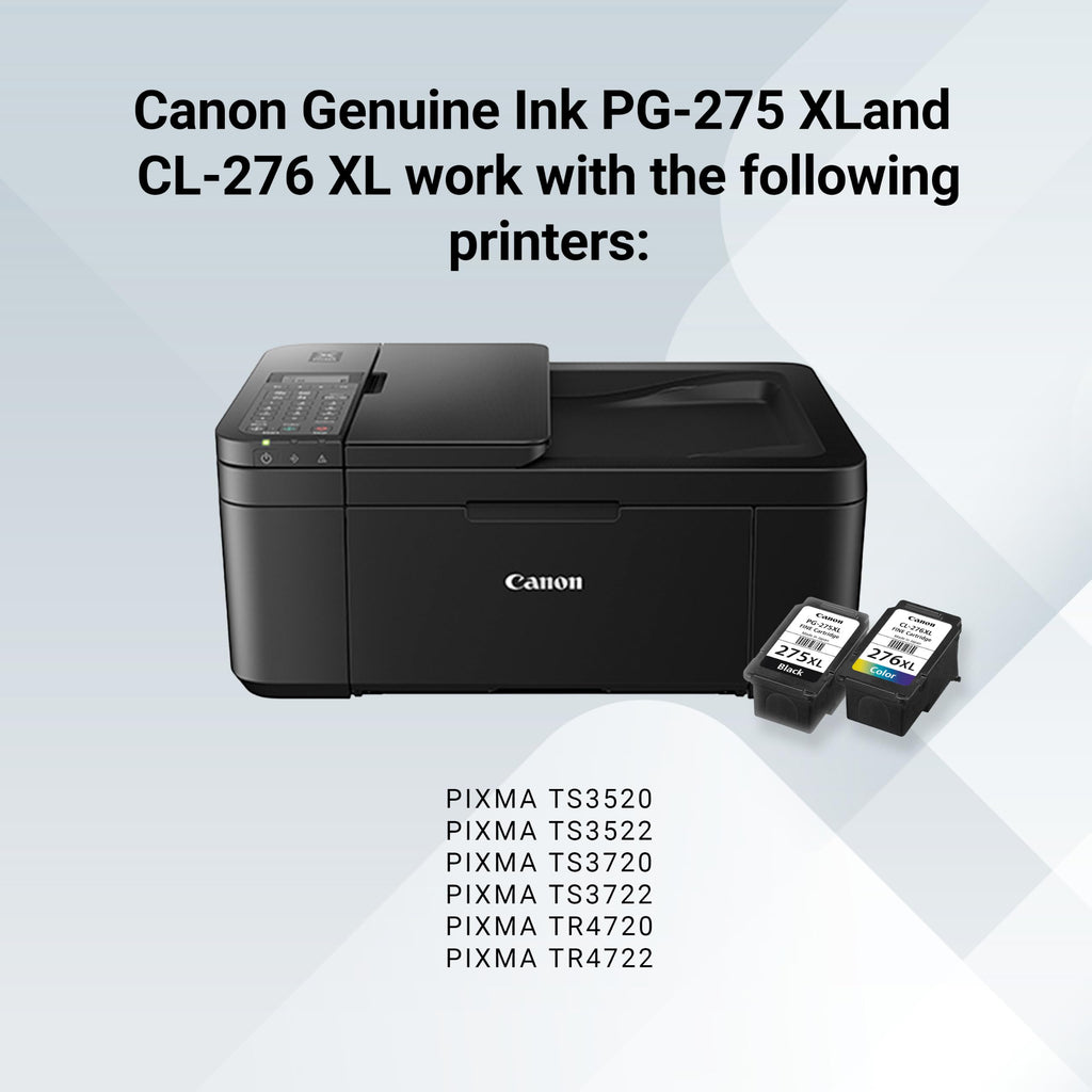 Canon PG-275 XL / CL-276 XL Genuine Ink Value Pack (2 Cartridges), Compatible with TS3520/3522/4722/3720/3722, TR4720