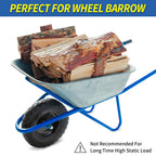 GICOOL 4.80/4.00-8" Wheelbarrow Tire, 16" Flat-Free Solid Tire and Wheel, 3-6" Centered Hub, 5/8" & 3/4" Bearing, For Garden Wagon Cart Trolley Dolly (1 Pack)