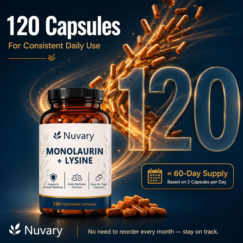 Nuvary Monolaurin Lysine Capsules, 120 Count (1)