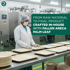 ECO SOUL Palm Leaf Like Bamboo Plates, 6 Inch Square, 50 Pack Bulk Disposable Appetizer & Dessert Tableware, Compostable Biodegradable Natural Wooden Small Party Plates for Wedding, Catering, Events