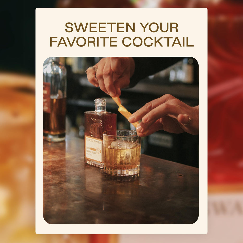 Strongwater Water Rich Demerara Syrup - Makes 16 Cocktails - Demerara Cocktail Syrup Handmade in USA with Filtered Rocky Mountain Water, Sugar, Simply Mix with