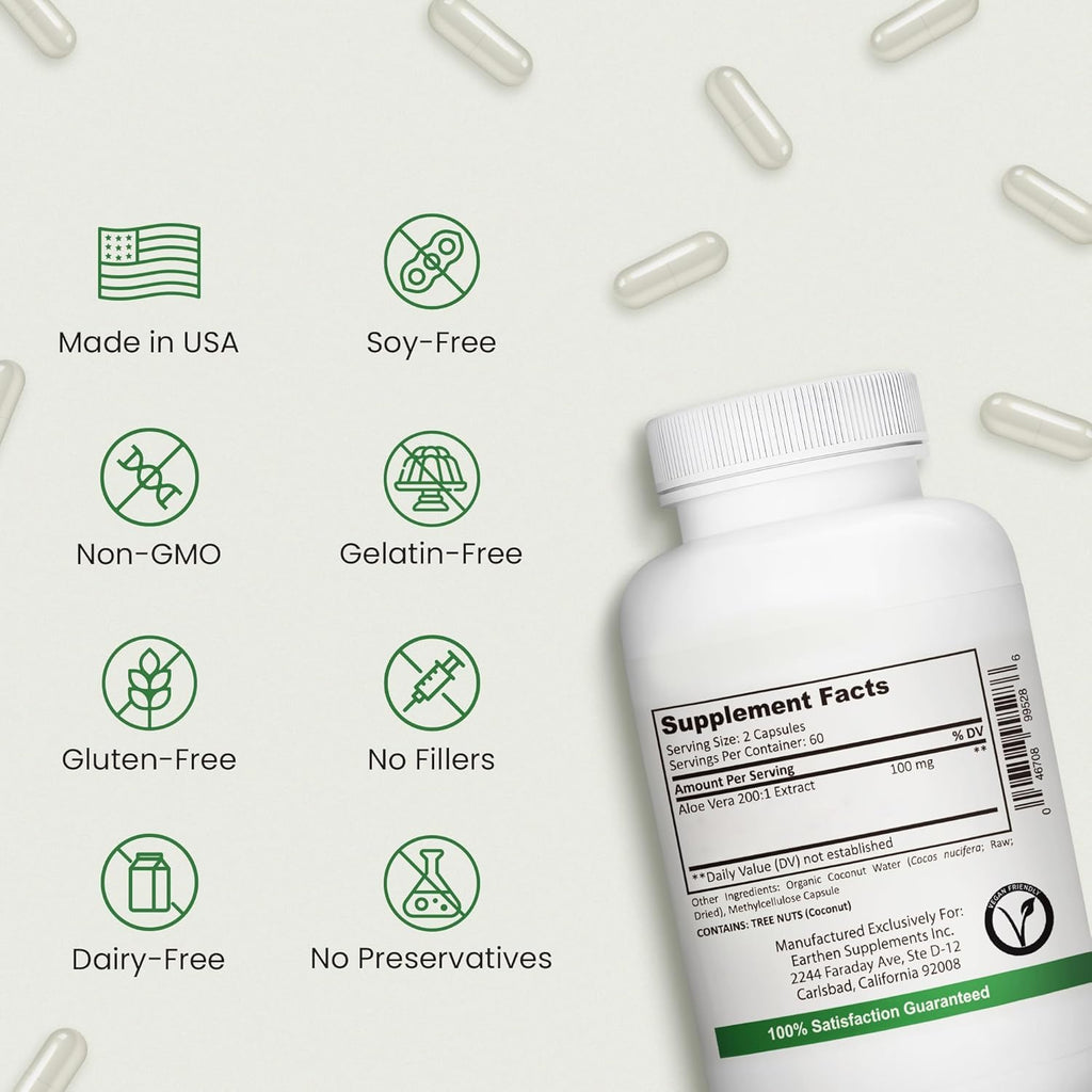 Aloe Vera Supplement | Made with Organic Ingredients | RAW All Natural | Non-GMO