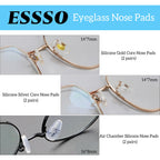 ESSSO Eye Glass Repairing Kit,Upgraded Eyeglass Repair Kit with Screws(Gold and Silver)，5-in-1 Eyeglass Screwdriver,Eyeglass Nose Pads,Eyeglass Ear Grips,Tweezer for Sunglasses,Eyeglass,Watch Repair