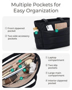 BAGSMART Puffy Tote Bag for Women, Lightweight Work Tote Handbag