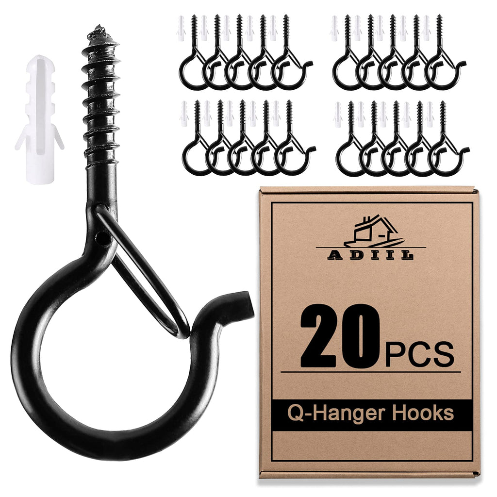 ADIIL Q Hanger Ceiling Screw Hooks for Hanging Outdoor String Light, Plants