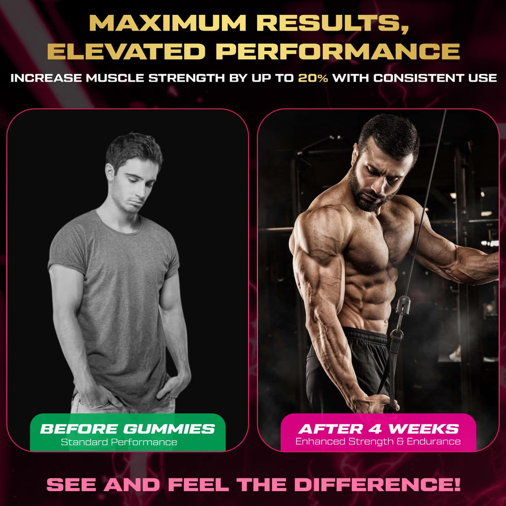 ZyterX Creatine Monohydrate Gummies for Men & Women, 9000MG Creatine Gummies Sugar Free with L-Taurine, BCAA 2:1, B12 B6 for Boost Strength, Focus & Endurance, Vegan, Non-GMO, Raspberry 120pcs