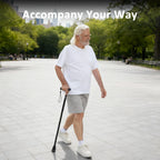 HEALTHBAZAAR Walking Cane with LED Light, Folding Canes for Men & Women with Shock Absorption - Adjustable, Lightweight Collapsible Walking Sticks with Comfort Grip Handle, Heavy Duty All Terrain Tip