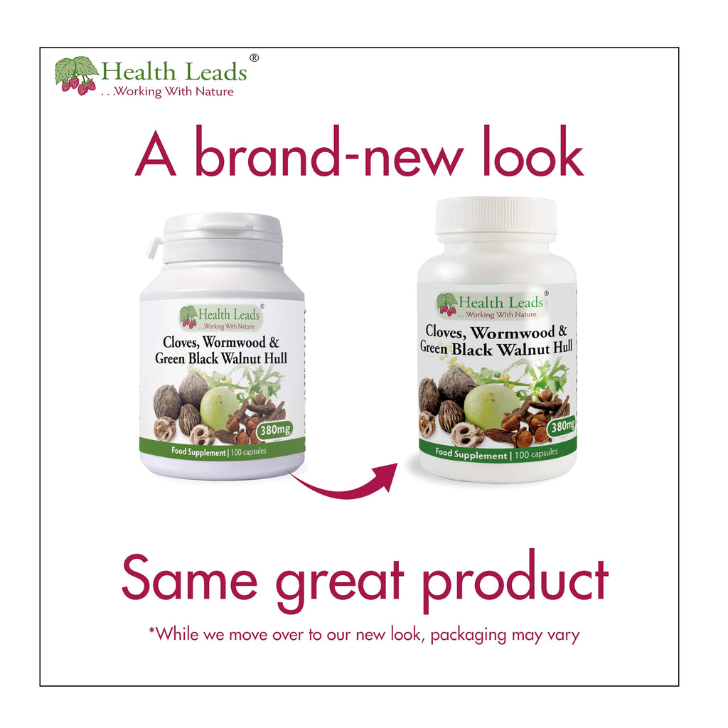 Cloves, Wormwood & Green Black Walnut Hull 380mg x 100 Capsules