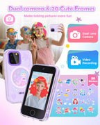 Dylanto Kids Phone ,3.5'' Touchscreen Phone for Kids Learning Play Toys for 3-9 Years Old Girls with Dual Camera,Video Players,Game,Christmas Birthday Gifts for Girls Age 3 4 5 6 7 8 9 -Purple