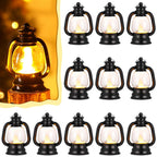 Ferraycle 12 Pcs Mini Lanterns Bulk 4 Inch Black Lamp Table Centerpieces