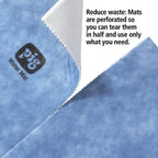 PIG Water Absorbent Mat | Reusable | 10 Pack | 15" W x 19" L | Blue and Black | PM50479