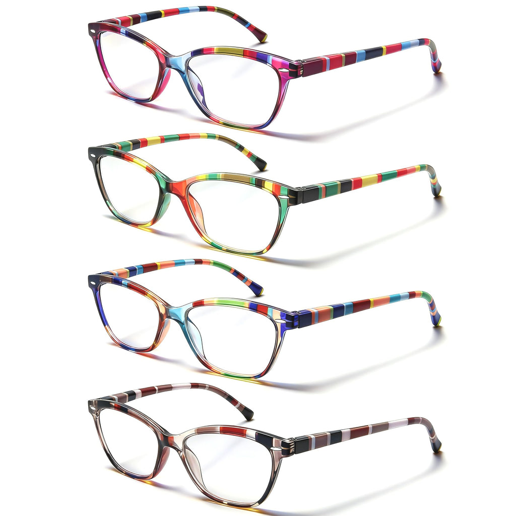 HEEYYOK 2.25 Reading Glasses Women Small Face 4-Pack Colorful Reader For Womens Cheaters Reading Ladies Lightweigth Flexible Spring Hinge