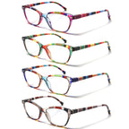 HEEYYOK 2.25 Reading Glasses Women Small Face 4-Pack Colorful Reader For Womens Cheaters Reading Ladies Lightweigth Flexible Spring Hinge