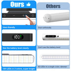WILLED 5W Dimmable Mirror Lights,3 Colors Adjustable Makeup Light with 120 LED,2500mAh Rechargeable Under Cabinet Led,Stick on Touch Light,Magnetic Wall Light for Cabinet,Kitchen,Closet,Bedside,Desk