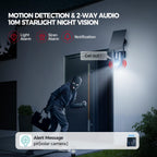FONDAIL Solar Security Cameras Wireless Outdoor, 2K 360�� View Solar Powered WiFi 3MP Security Camera for Home Security with Color Night Vision, PIR Detection, 2-Way Audio, Motion Alert, Easier to use