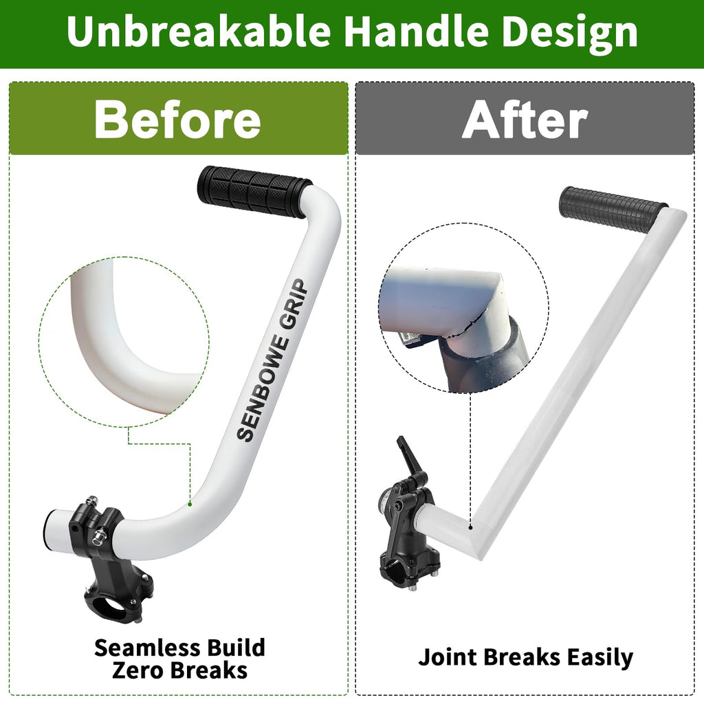 𝐔𝐩𝐠𝐫𝐚𝐝𝐞𝐝 Weed Eater Handle, Ergonomic String Trimmer Grip Extension Back Saver,with Adjustable Shoulder Strap, Universal Weedeater Handle for Lawn Care, Landscaping, Grass,Trimming (White)