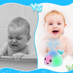 ANGGIKO Baby Boy Bath Toys, Toddler Bath Toys for Kids Ages 1-3, Light Up Whale Bath Toy Sprinkler, Pool Water Table Infant Baby Toys 6-12-18 Months, Bathtub Fountain Toy Boys 1st Birthday 1 2 3 Gifts