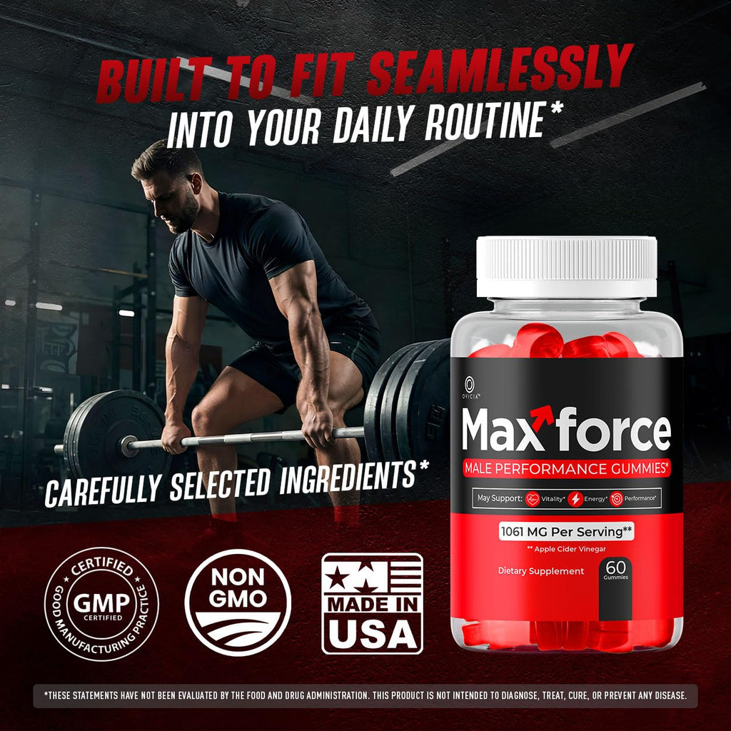 (2 Pack) Max Force Gummies - Official Max Force Gummys with All Natural Ingredients, Advanced MaxForce Maximum Strength Formula for Wellness & Overall Health Support, 120 Gummies for 2 Months