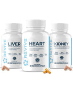 Revive MD Supplement Bundle for Heart, Kidney & Liver Health – Daily Organ Support with Natural Ingredients – Vegan, Gluten-Free & Soy-Free Supplements for Men & Women – 45 Servings + 30 Servings (x2)